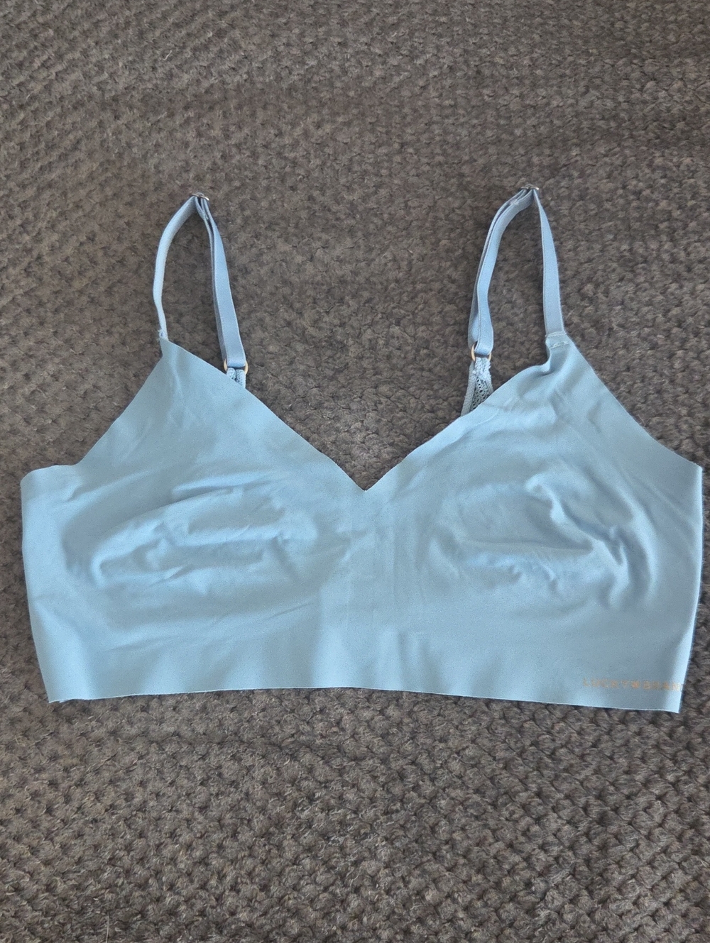 Lucky Brand Light Blue Seamless Wireless Bralette Size Large